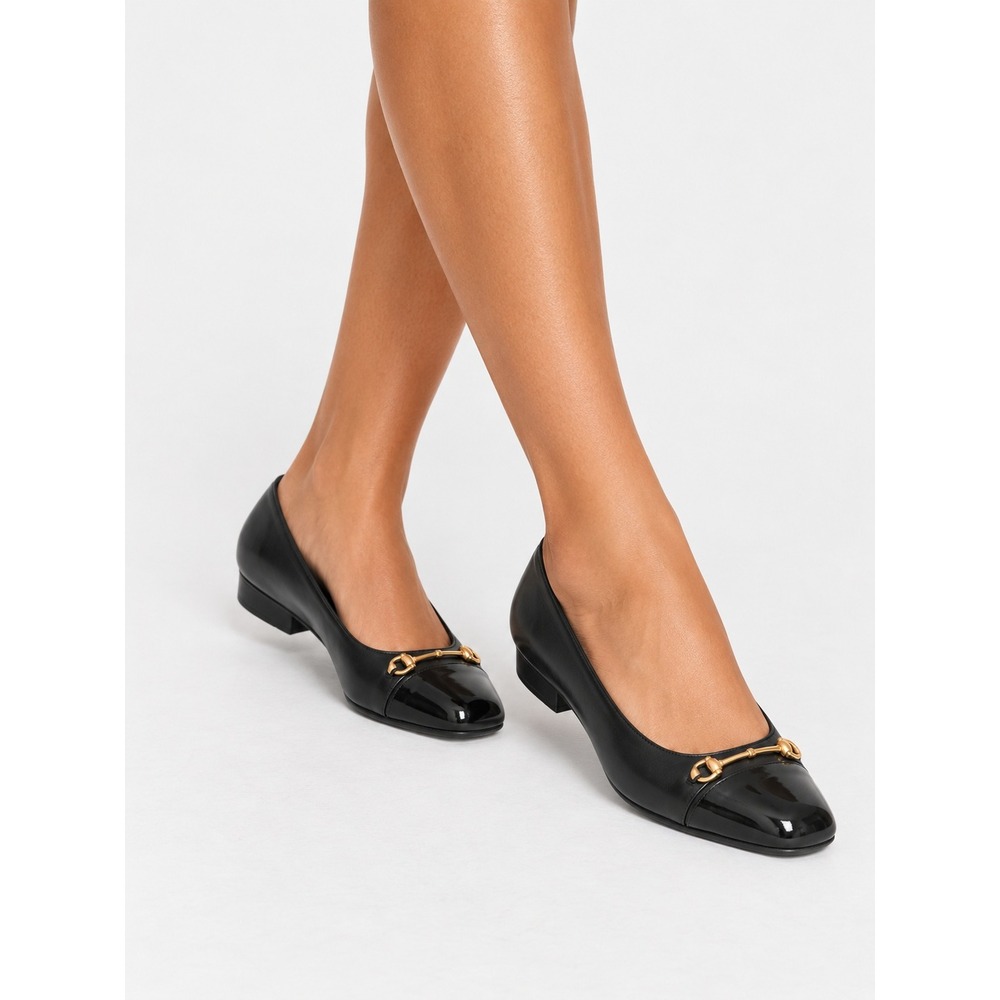 Amalfi by Rangoni Black Leather Horsebit Loafer Pumps Made in Italy Size 6.5 B